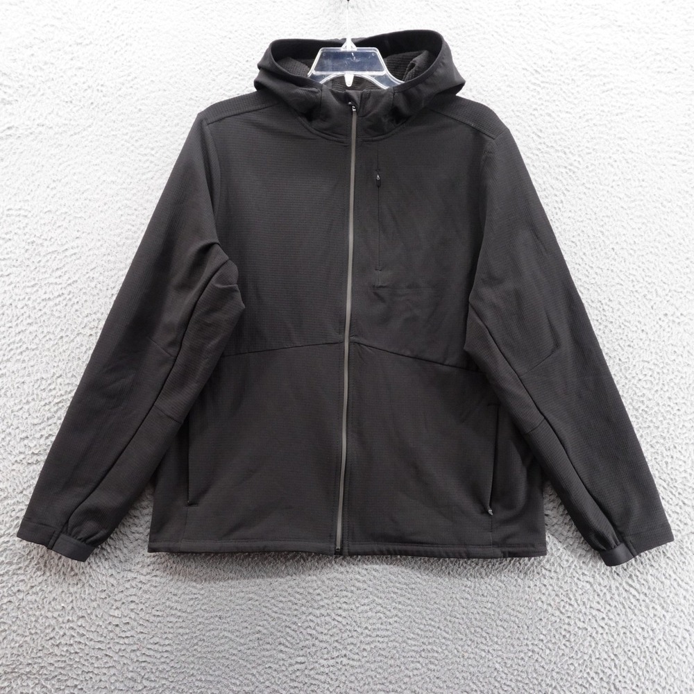 VRST Mens Cold Weather Performance Jacket Large‎ Black Hooded Wind Resistant NEW